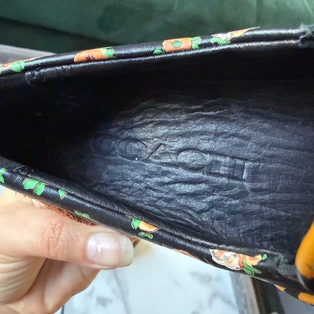 Coach C103 Tiger Floral Leather Slip On Sneakers Size 6 - Picture 7 of 8